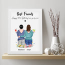 Personalized 18th 21st 25th 30th 40th Best Friend Birthday Gifts For Women Bestie Frame, Gifts For Best Friend Bff Bday Gifts Long Distance Friendship Gifts Picture Frame Bestie Gifts ATPT_Best Friend Art Print