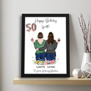 Personalized 18th 21st 25th 30th 40th Best Friend Birthday Gifts For Women Bestie Frame, Gifts For Best Friend Bff Bday Gifts Long Distance Friendship Gifts Picture Frame Bestie Gifts ATPT_Best Friend Art Print