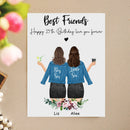 Personalized 18th 21st 25th 30th 40th Best Friend Birthday Gifts For Women Bestie Frame, Gifts For Best Friend Bff Bday Gifts Long Distance Friendship Gifts Picture Frame Bestie Gifts ATPT_Best Friend Art Print