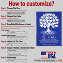 Personalized 1st - 60th Marriage Family Throw Blanket For Living Room, Custom 1 2 3 25 30 40 50 60 Year Wedding Anniversary Gifts For Mom Dad Grandma Grandpa, Last Name Signs For Home FLBL_Heart Name Blanket