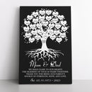 Personalized 50th Anniversary Gift Family Name Sign Canvas Wall Art Framed, Custom Family Tree Gift Last Name Sign Wedding Anniversary Gifts CANPO15_Heart Name Canvas