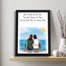 Personalized Best Friend Picture Frame, Summer Ocean Art Bestie Frame Gifts For Best Friend Frames With Quotes, Bff Best Friend Birthday Gifts For Women Long Distance Friendship Gifts ATPT_Best Friend Art Print