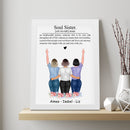Personalized Best Friend Picture Frame Up To 4 Friends, Bestie Frame Gifts For Best Friend Frames With Quotes, Bff Best Friend Birthday Gifts For Women, Long Distance Friendship Gifts ATPT_Best Friend Art Print