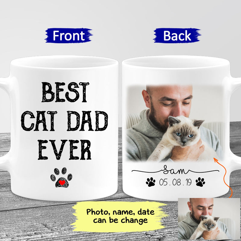 Personalized Cat Dad Mug, Cat Lover Gift, Best Friend Mug, Custom Cat Mug, Best Cat Dad Ever Mug, Cat Gift For Men, Gift For Cat Lover MUG_Cat Mug