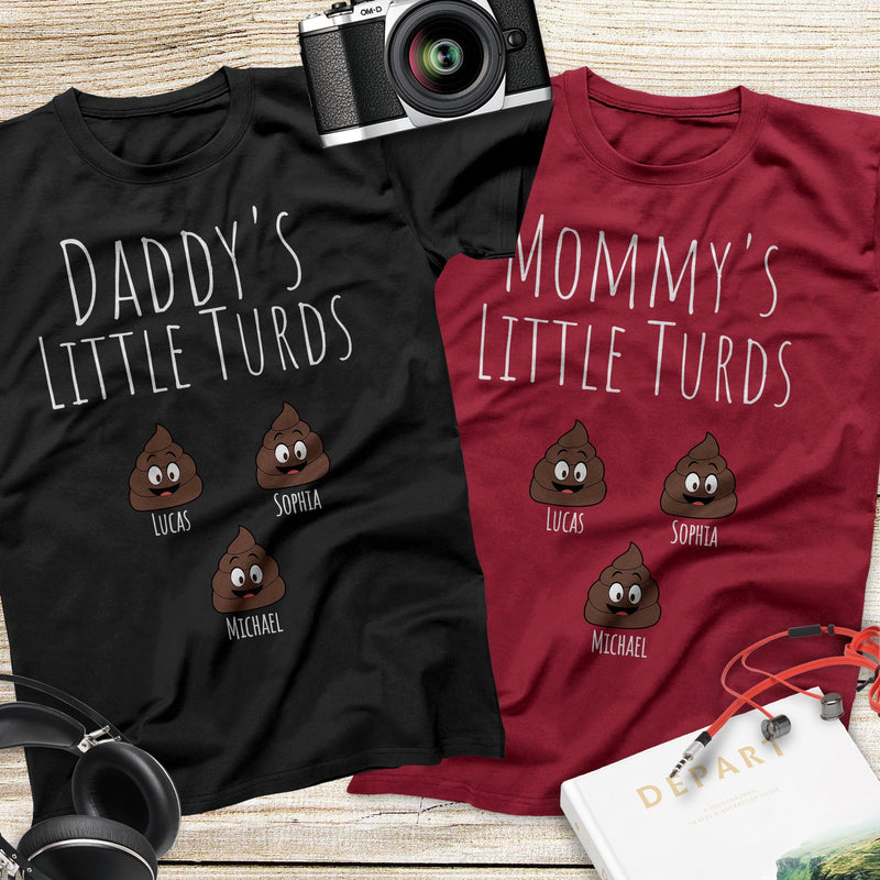 Personalized Children's Names Mommy's Little Turds T Shirt, Grandma's Little Turds, Daddy's Little Turds, Father's Day Gift, T Shirt For Mom SHIRTS_Little Turds Shirt