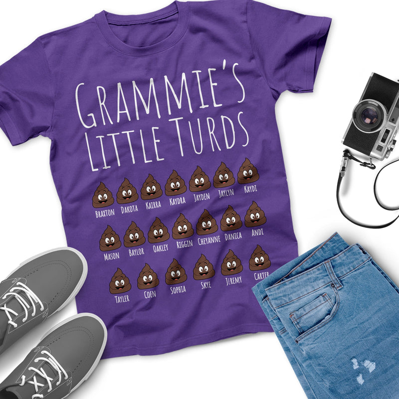 Personalized Children's Names Mommy's Little Turds T Shirt, Grandma's Little Turds, Daddy's Little Turds, Father's Day Gift, T Shirt For Mom SHIRTS_Little Turds Shirt