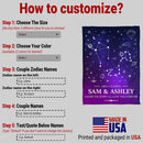 Personalized Couple Names Sign Astrology Blanket, Custom Zodiac Aries Taurus Gemini Cancer Leo Virgo Libra Scorpio Sagittarius Capricorn Aquarius Pisces Constellations Gifts For Women FLBL_Zodiac Blanket