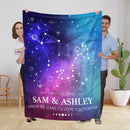 Personalized Couple Names Sign Astrology Blanket, Custom Zodiac Aries Taurus Gemini Cancer Leo Virgo Libra Scorpio Sagittarius Capricorn Aquarius Pisces Constellations Gifts For Women FLBL_Zodiac Blanket