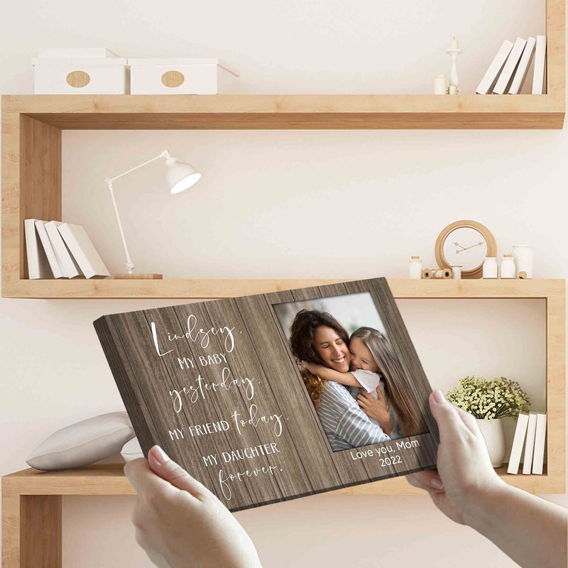 Personalized Daughter Picture Frame Gifts from Mom Dad, To My Daughter Picture, Father Mother Daughter Picture Frame Valentines Day Gifts For Teens From Parents My Daughter My Friend CANLA15_Family Canvas