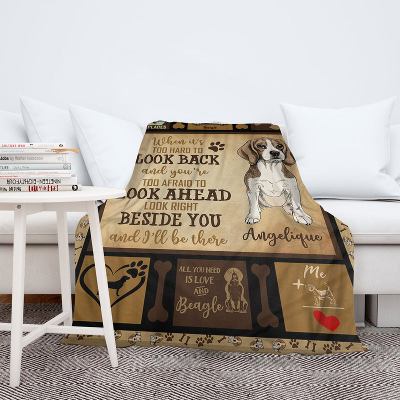 Personalized Dog Blankets With Name, Beagle Breed, Customized Dog Blanket For Large Dogs Washable, Personalized Pet Blanket Housewarming Gift For Dog Lover Dog Mom Dog Dad Home Decor FLBL_Pet Blanket