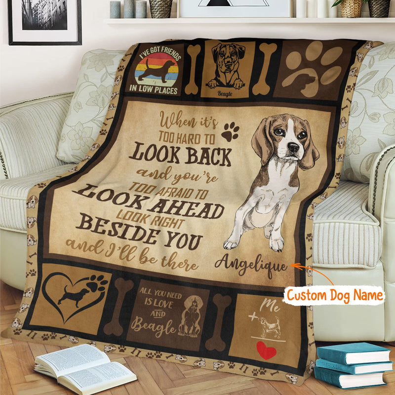 Personalized Dog Blankets With Name, Beagle Breed, Customized Dog Blanket For Large Dogs Washable, Personalized Pet Blanket Housewarming Gift For Dog Lover Dog Mom Dog Dad Home Decor FLBL_Pet Blanket