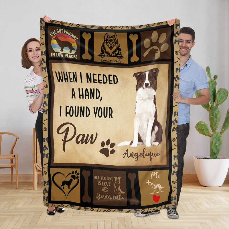 Personalized Dog Blankets With Name - Border Collie Breed, Customized Dog Blanket For Large Dogs Washable, Personalized Pet Blanket Gift For Dog Lover Dog Mom Dog Dad Gifts Home Decor FLBL_Pet Blanket