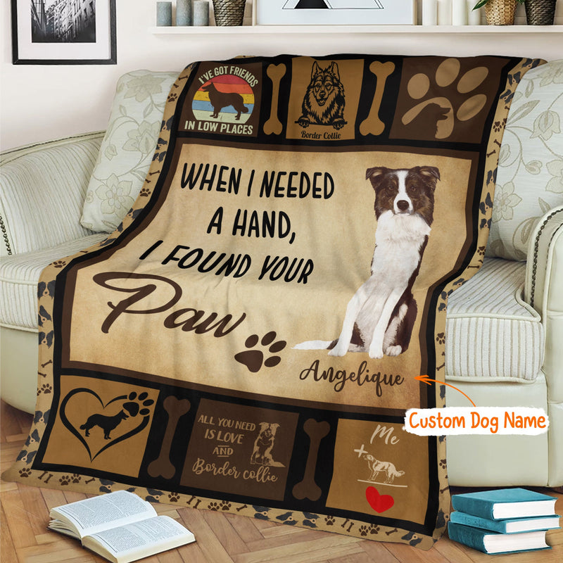 Personalized Dog Blankets With Name - Border Collie Breed, Customized Dog Blanket For Large Dogs Washable, Personalized Pet Blanket Gift For Dog Lover Dog Mom Dog Dad Gifts Home Decor FLBL_Pet Blanket