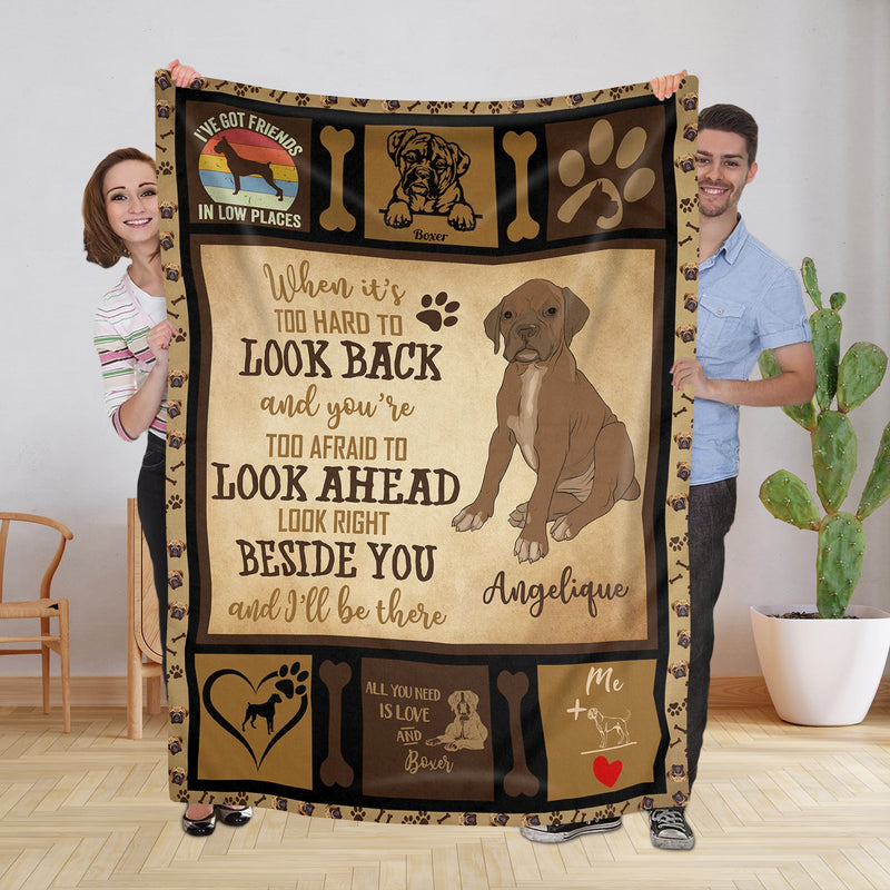 Personalized Dog Blankets With Name, Boxer Breed, Customized Dog Blanket For Large Dogs Washable, Personalized Pet Blanket Housewarming Gift For Dog Lover Dog Mom Dog Dad Home Decor FLBL_Pet Blanket