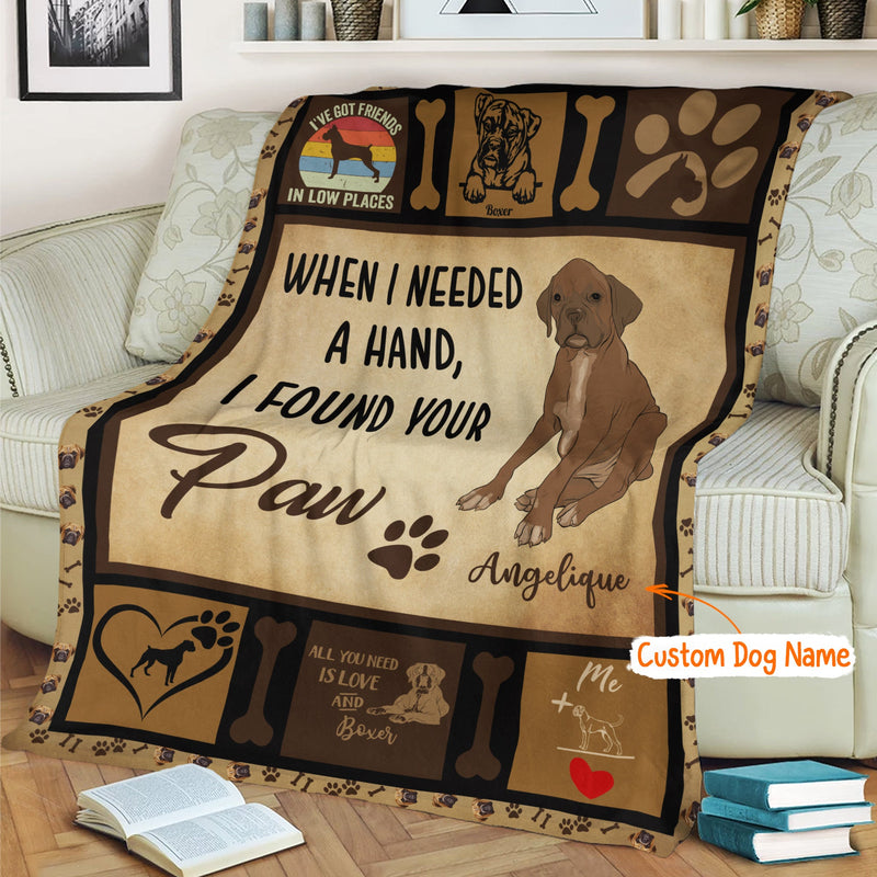 Personalized Dog Blankets With Name - Boxer Breed, Customized Dog Blanket For Large Dogs Washable, Personalized Pet Blanket Housewarming Gift For Dog Lover Dog Mom Dog Dad Home Decor FLBL_Pet Blanket