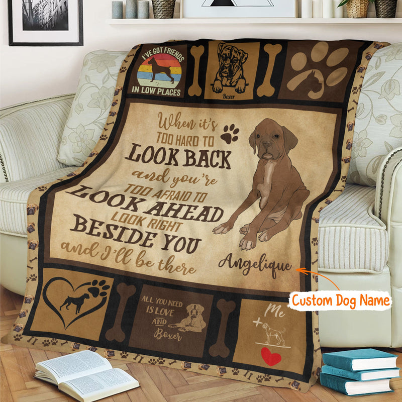 Personalized Dog Blankets With Name, Boxer Breed, Customized Dog Blanket For Large Dogs Washable, Personalized Pet Blanket Housewarming Gift For Dog Lover Dog Mom Dog Dad Home Decor FLBL_Pet Blanket