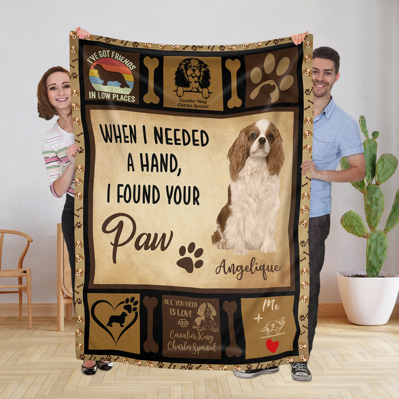 Personalized Dog Blankets With Name - Cavalier King Charles Breed, Customized Dog Blanket For Large Dogs Washable, Personalized Pet Blanket Gift For Dog Lover Dog Mom Dog Dad Gifts FLBL_Pet Blanket
