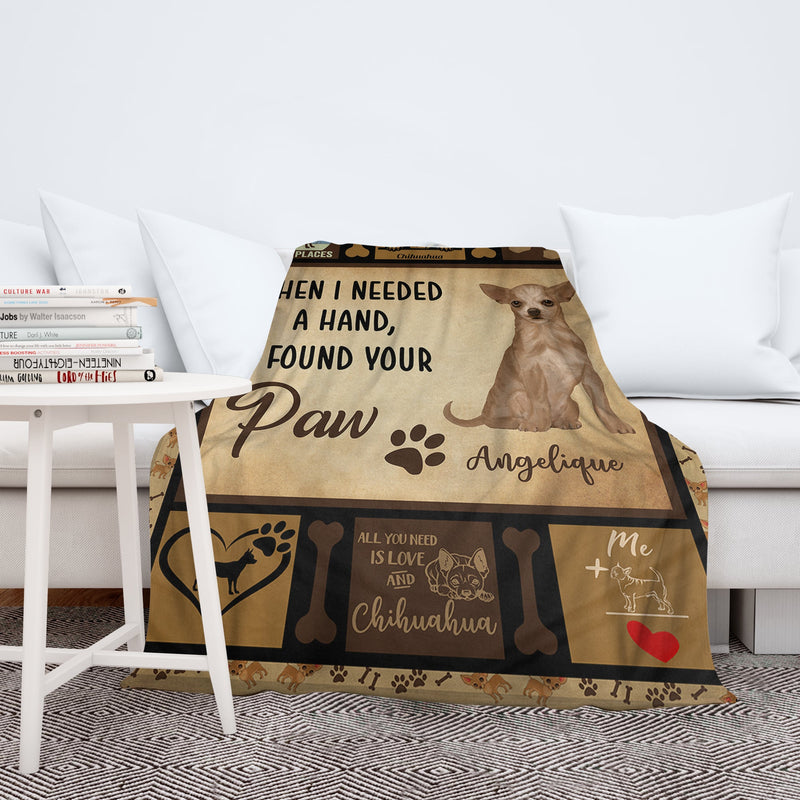 Personalized Dog Blankets With Name - Chihuahua Breed, Customized Dog Blanket For Large Dogs Washable, Personalized Pet Blanket Gift For Dog Lover Dog Mom Dog Dad Gifts Home Decor FLBL_Pet Blanket
