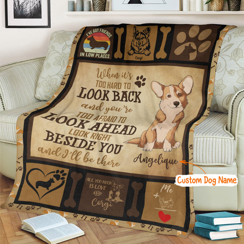 Personalized Dog Blankets With Name, Corgi Breed, Customized Dog Blanket For Large Dogs Washable, Personalized Pet Blanket Housewarming Gift For Dog Lover Dog Mom Dog Dad Home Decor FLBL_Pet Blanket