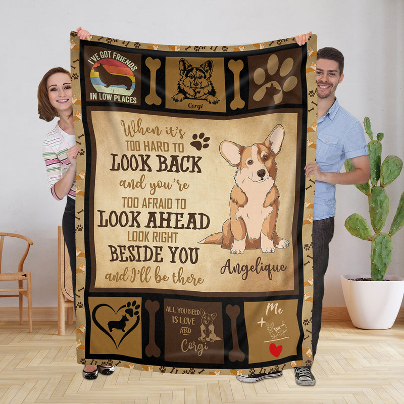 Personalized Dog Blankets With Name, Corgi Breed, Customized Dog Blanket For Large Dogs Washable, Personalized Pet Blanket Housewarming Gift For Dog Lover Dog Mom Dog Dad Home Decor FLBL_Pet Blanket