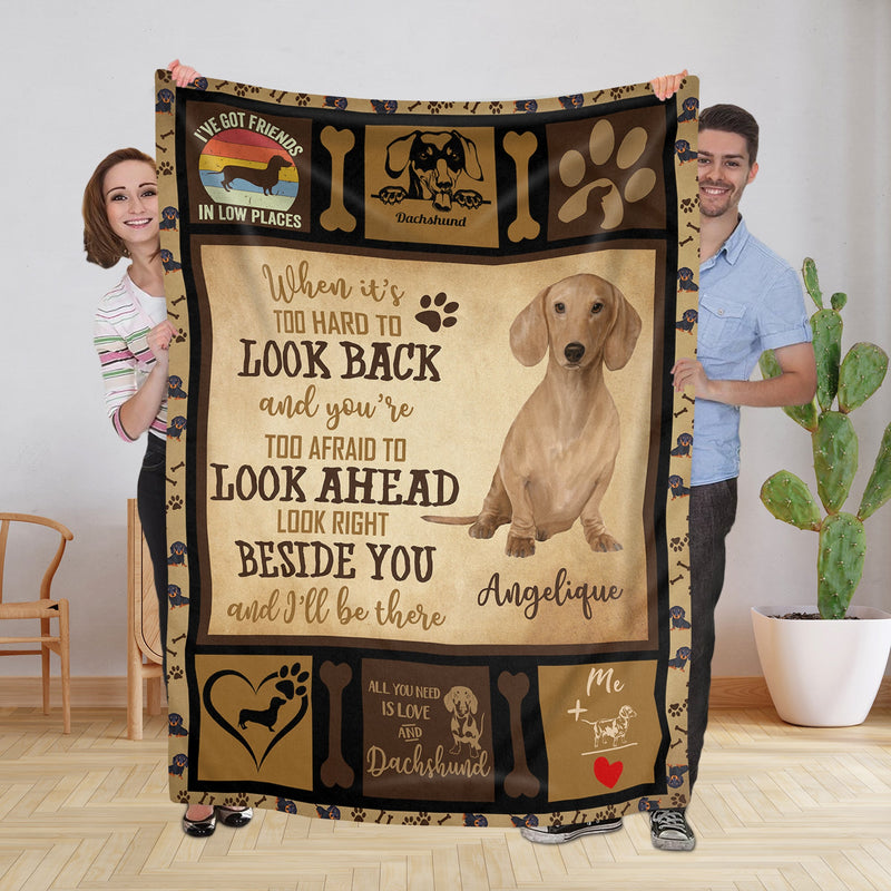 Personalized Dog Blankets With Name, Dachshund Breed, Customized Dog Blanket For Large Dogs Washable, Personalized Pet Blanket Gift For Dog Lover Dog Mom Dog Dad Gifts Home Decor FLBL_Pet Blanket