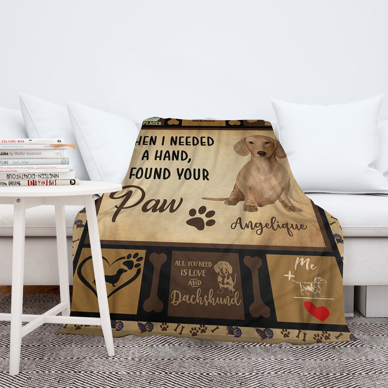 Personalized Dog Blankets With Name - Dachshund Breed, Customized Dog Blanket For Large Dogs Washable, Personalized Pet Blanket Gift For Dog Lover Dog Mom Dog Dad Gifts Home Decor FLBL_Pet Blanket