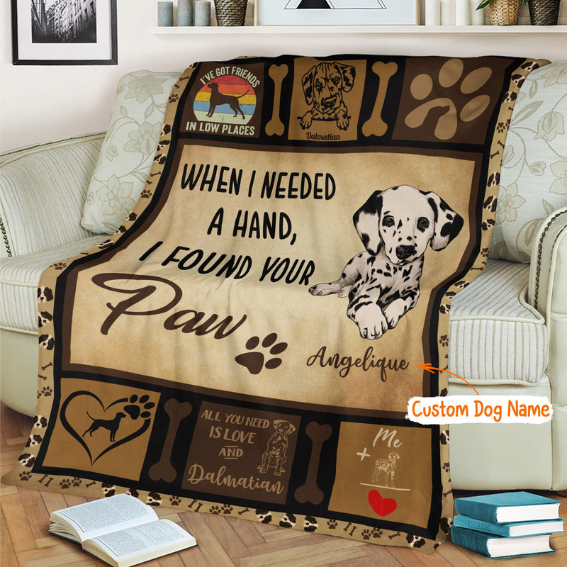 Personalized Dog Blankets With Name - Dalmatian Breed, Customized Dog Blanket For Large Dogs Washable, Personalized Pet Blanket Gift For Dog Lover Dog Mom Dog Dad Gifts Home Decor FLBL_Pet Blanket