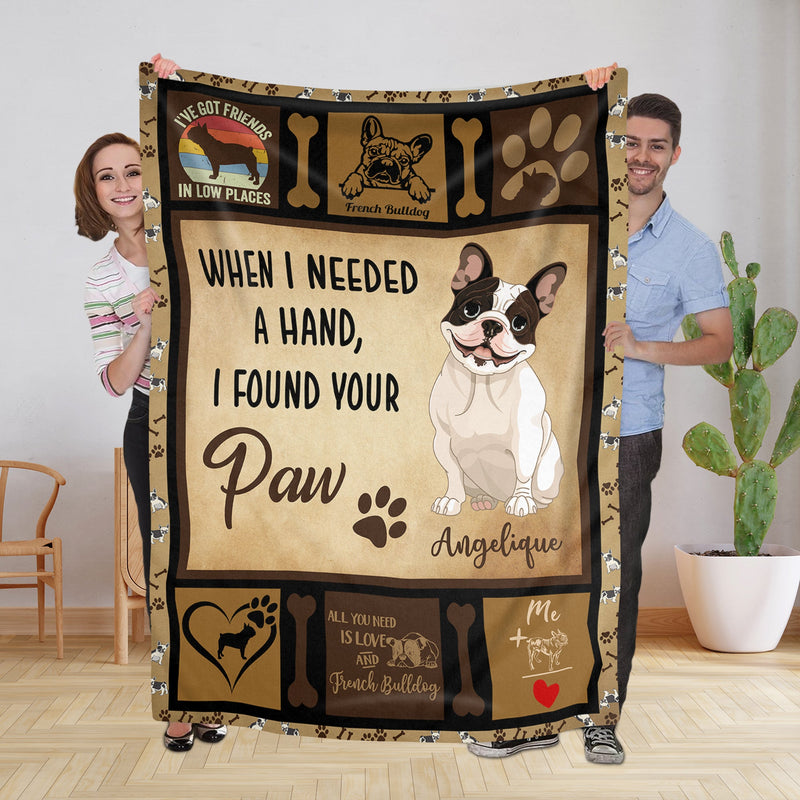 Personalized Dog Blankets With Name - French Bulldog Breed, Customized Dog Blanket For Large Dogs Washable, Personalized Pet Blanket Gift For Dog Lover Dog Mom Dog Dad Gift Home Decor FLBL_Pet Blanket