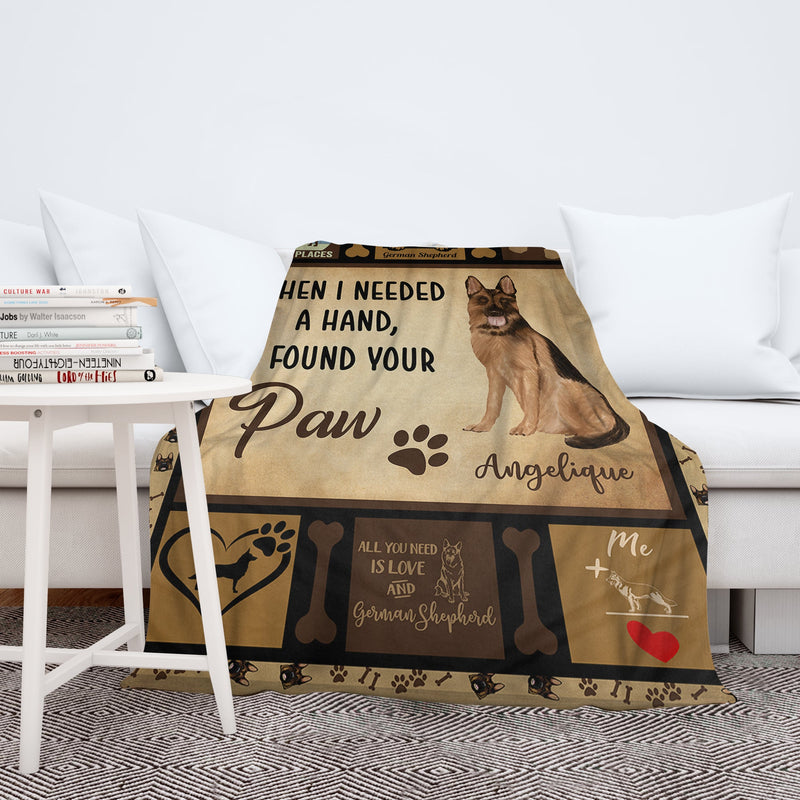 Personalized Dog Blankets With Name - German Shepherd Breed, Customized Dog Blanket For Large Dogs Washable, Personalized Pet Blanket Gift For Dog Lover Dog Mom Dog Dad Home Decor FLBL_Pet Blanket