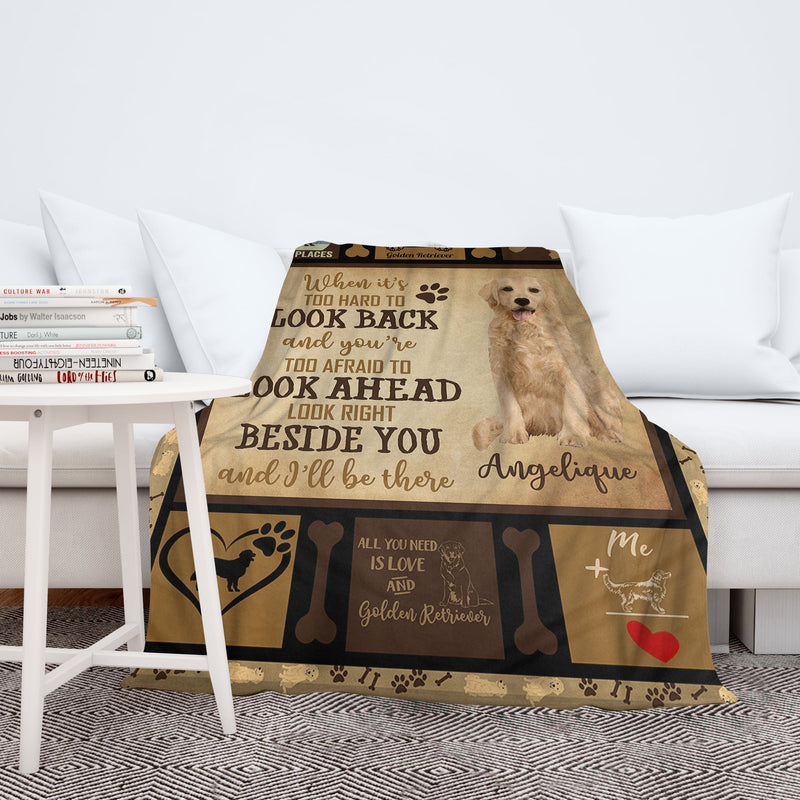 Personalized Dog Blankets With Name, Golden Retriever Breed, Customized Dog Blanket For Large Dogs Washable Personalized Pet Blanket Gift For Dog Lover Dog Mom Dog Dad Gift Home Decor FLBL_Pet Blanket