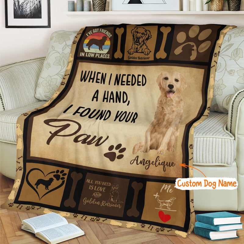 Personalized Dog Blankets With Name - Golden Retriever Breed, Customized Dog Blanket For Large Dogs Washable Personalized Pet Blanket Gift For Dog Lover Dog Mom Dog Dad Home Decor FLBL_Pet Blanket