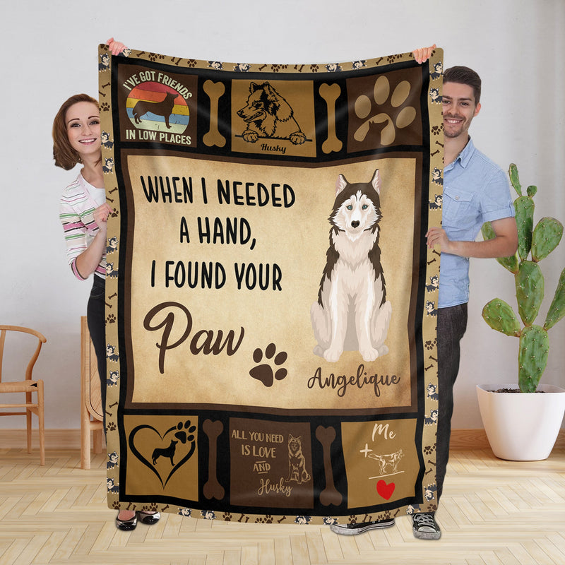 Personalized Dog Blankets With Name - Husky Breed, Customized Dog Blanket For Large Dogs Washable, Personalized Pet Blanket Housewarming Gift For Dog Lover Dog Mom Dog Dad Home Decor FLBL_Pet Blanket
