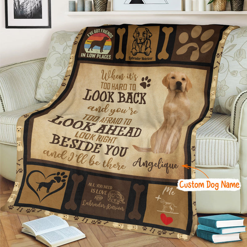 Personalized Dog Blankets With Name, Labrador Retriever Breed, Customized Dog Blanket For Large Dogs Washable, Personalized Pet Blanket Gift For Dog Lover Dog Mom Dog Dad Home Decor FLBL_Pet Blanket