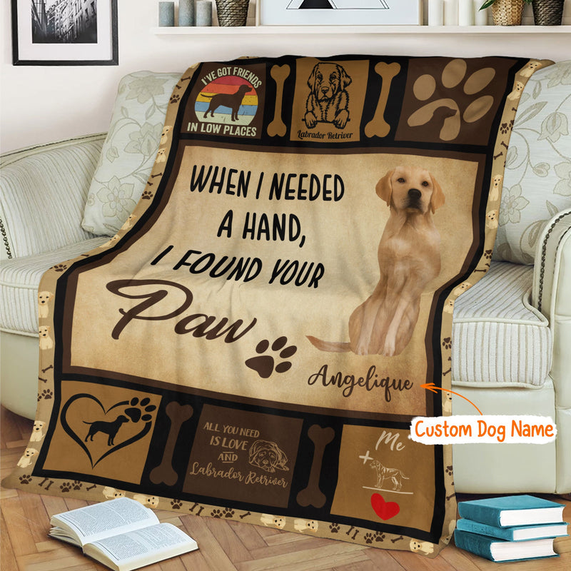 Personalized Dog Blankets With Name - Labrador Retriever Breed, Customized Dog Blanket For Large Dogs Washable, Personalized Pet Blanket Gift For Dog Lover Dog Mom Dog Dad Home Decor FLBL_Pet Blanket