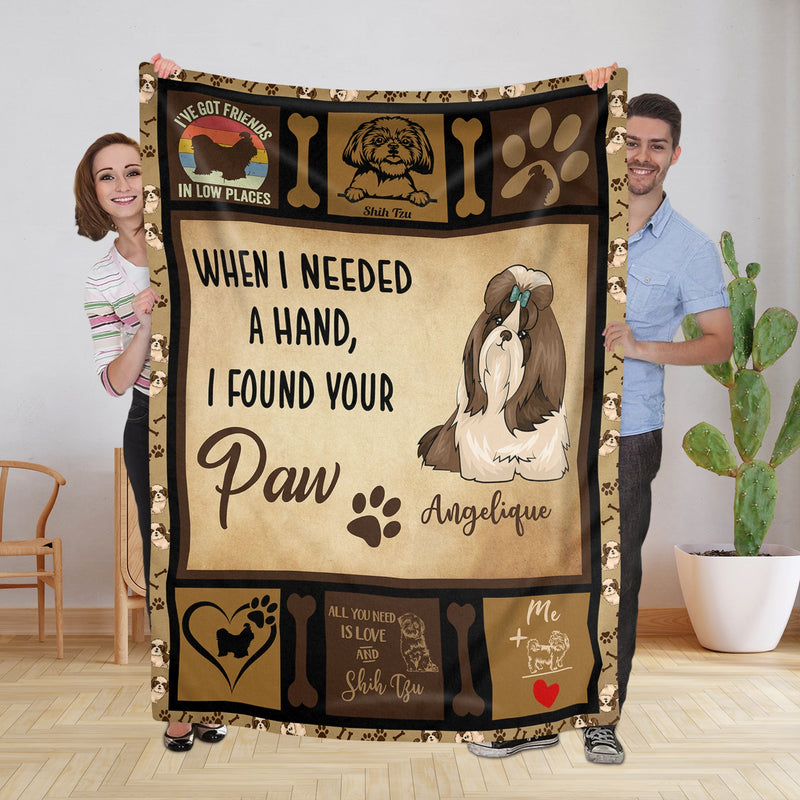 Personalized Dog Blankets With Name - Shih Tzu Breed, Customized Dog Blanket For Large Dogs Washable, Personalized Pet Blanket Gift For Dog Lover Dog Mom Dog Dad Gifts Home Decor FLBL_Pet Blanket