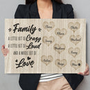 Personalized Family Name Canvas Wall Art, Custom Name Sign, Family Crazy Loud Love Wedding Gift Anniversary Gift For Him Her Mom Dad Grandma CANLA15_Canvas Heart Quote