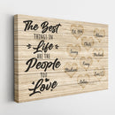 Personalized Family Name Canvas Wall Art, Custom Name Sign, The Best Things In Life, Wedding Anniversary Gift For Him Her Mom Dad Grandma CANLA15_Canvas Heart Quote