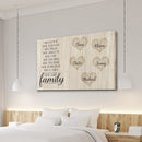 Personalized Family Name Canvas Wall Art, Custom Name Sign, We Are Family, Wedding Gift Anniversary Gift For Him Her Mom Dad Grandma Grandpa CANLA15_Canvas Heart Quote