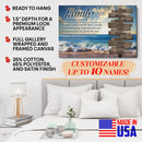 Personalized Family Name Sign Beach Canvas Wall Art, We Are Family, Custom Street Sign, Wedding Gift, Anniversary Gift For Him Her Mom Dad CANLA15_Multi Name Canvas