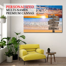 Personalized Family Name Sign Canvas Wall Art, Custom Street Sign, Sunset Beach This Is Us Wedding Gift Anniversary Gift For Him Her Mom Dad CANLA15_Multi Name Canvas