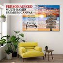 Personalized Family Name Sign Canvas Wall Art, Custom Street Sign, Sunset Beach We Are Family, Wedding Anniversary Gift For Him Her Mom Dad CANLA15_Multi Name Canvas