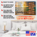 Personalized Family Name Sign Canvas Wall Art, Custom Street Sign Wedding Anniversary Gift For Him Her Mom Dad, Sunset Beach Love Never Ends CANLA15_Multi Name Canvas