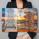 Personalized Family Name Sign Canvas Wall Art, Custom Street Sign, Wedding Anniversary Gift For Him Her Mom Dad, Sunset Beach We Are Family CANLA15_Multi Name Canvas
