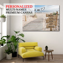 Personalized Family Name Sign Canvas Wall Art Decor, Family Home Blessing, Custom Street Sign, Wedding Anniversary Gift For Him Her Mom Dad CANLA15_Multi Name Canvas