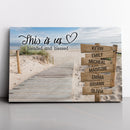 Personalized Family Name Sign Canvas Wall Art Decor, Family Home Blessing, Custom Street Sign, Wedding Anniversary Gift For Him Her Mom Dad CANLA15_Multi Name Canvas