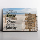Personalized Family Name Sign Canvas Wall Art Decor, Home Blessing, Custom Street Sign, Wedding Gift, Anniversary Gift For Him Her Mom Dad CANLA15_Multi Name Canvas