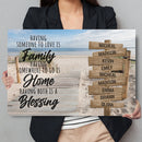 Personalized Family Name Sign Canvas Wall Art Decor, Home Blessing, Custom Street Sign, Wedding Gift, Anniversary Gift For Him Her Mom Dad CANLA15_Multi Name Canvas