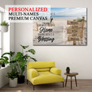 Personalized Family Name Sign Canvas Wall Art Decor, Home Blessing, Custom Street Sign, Wedding Gift, Anniversary Gift For Him Her Mom Dad CANLA15_Multi Name Canvas