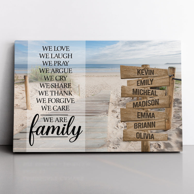 Personalized Family Name Sign Canvas Wall Art Decor, We Are Family, Custom Street Sign, Wedding Gift, Anniversary Gift For Him Her Mom Dad CANLA15_Multi Name Canvas