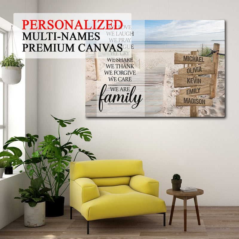 Personalized Family Name Sign Canvas Wall Art Decor, We Are Family, Custom Street Sign, Wedding Gift, Anniversary Gift For Him Her Mom Dad CANLA15_Multi Name Canvas